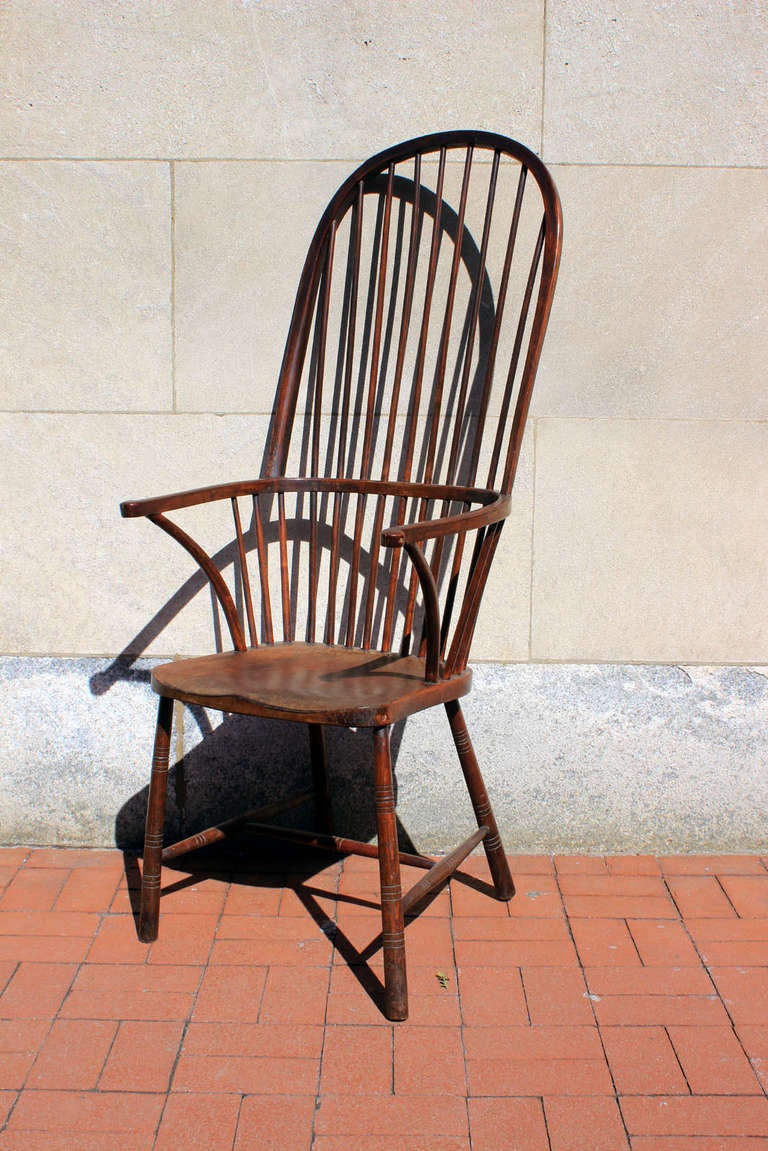 19th Century Windsor Arm Chair with Exaggerated Height to Back, England