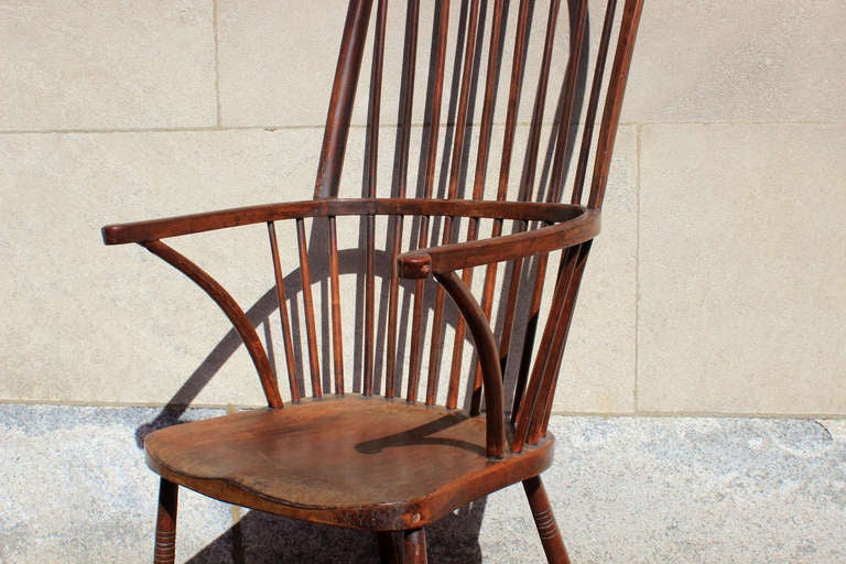 Windsor Arm Chair with Exaggerated Height to Back, England 1