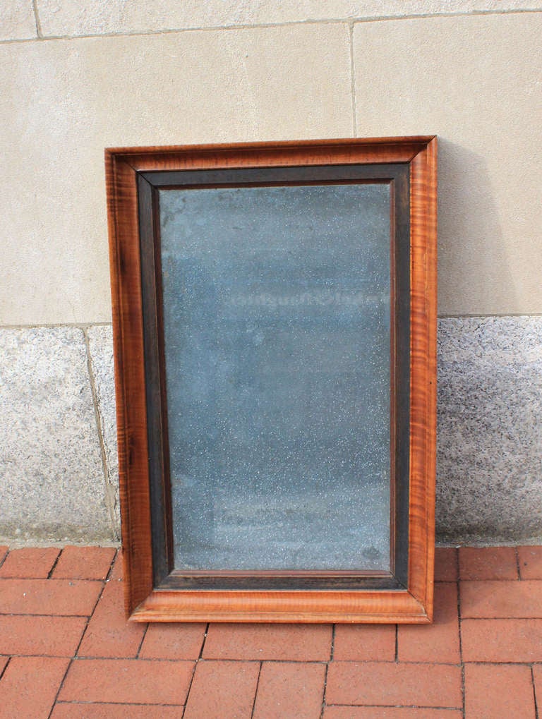 Crystalized Mirror in a Tiger Maple Frame, circa 1835