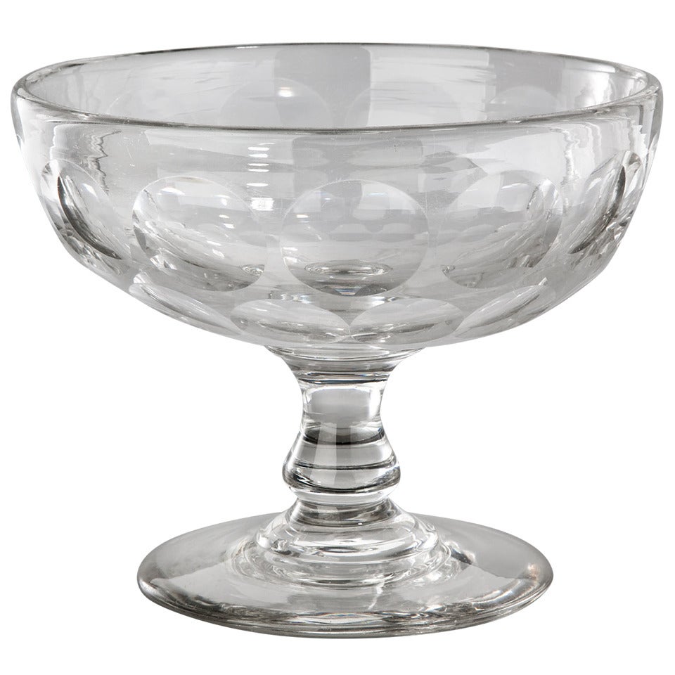 American Blown Glass Bull's-Eye Compote, Mid-19th Century