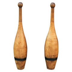 Unusally Large Pair of Indian Clubs