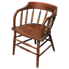 Antique American Firehouse Armchair, Mid-19th Century