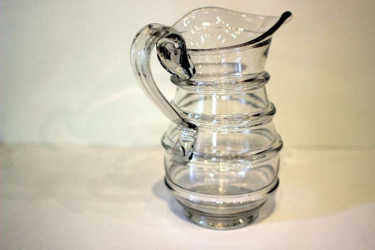 American Blown Glass Pitcher, Mid-19th Century 2