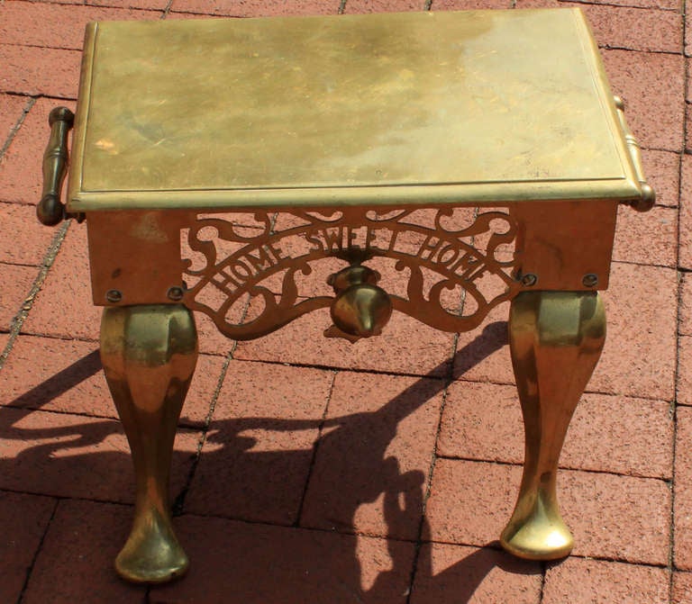 "Home Sweet Home" Brass Footman's Trivet, mid 19th century