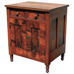 American Figured Walnut Cupboard, 19th century