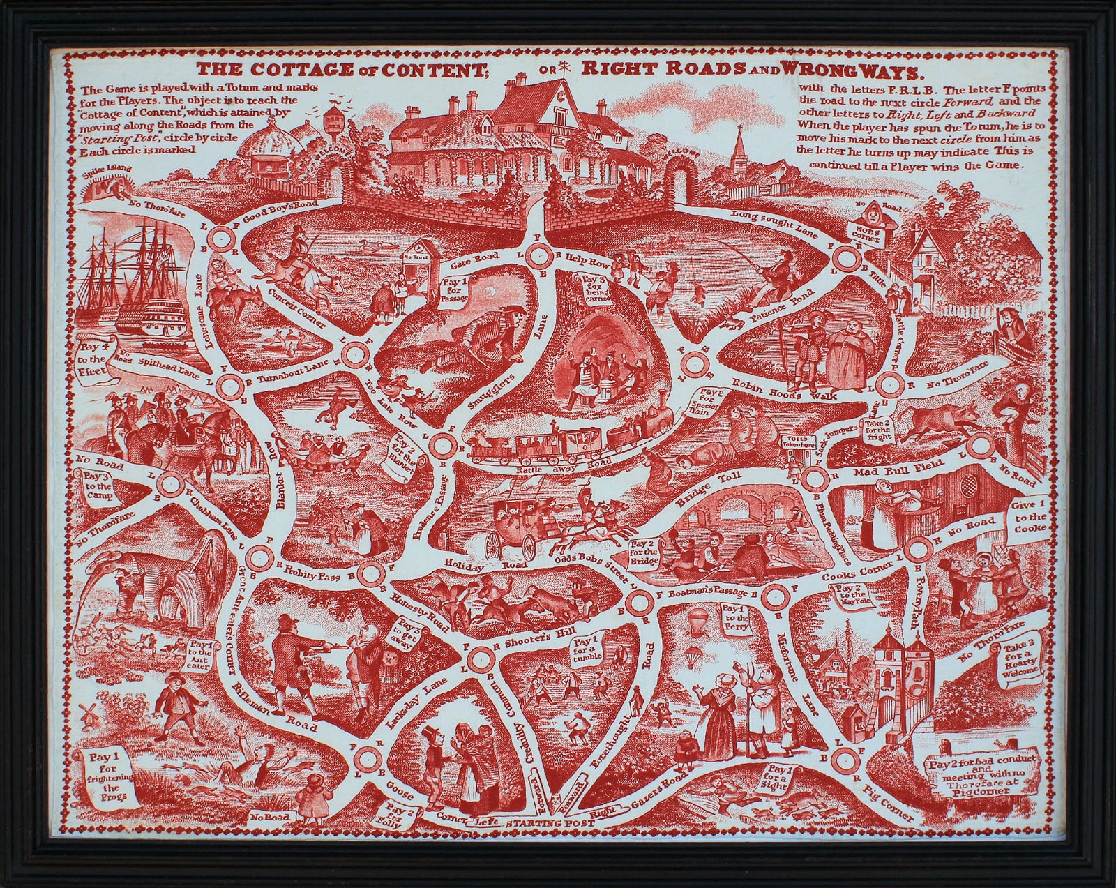 Printed Handkerchief of Children's Game, 19th Century