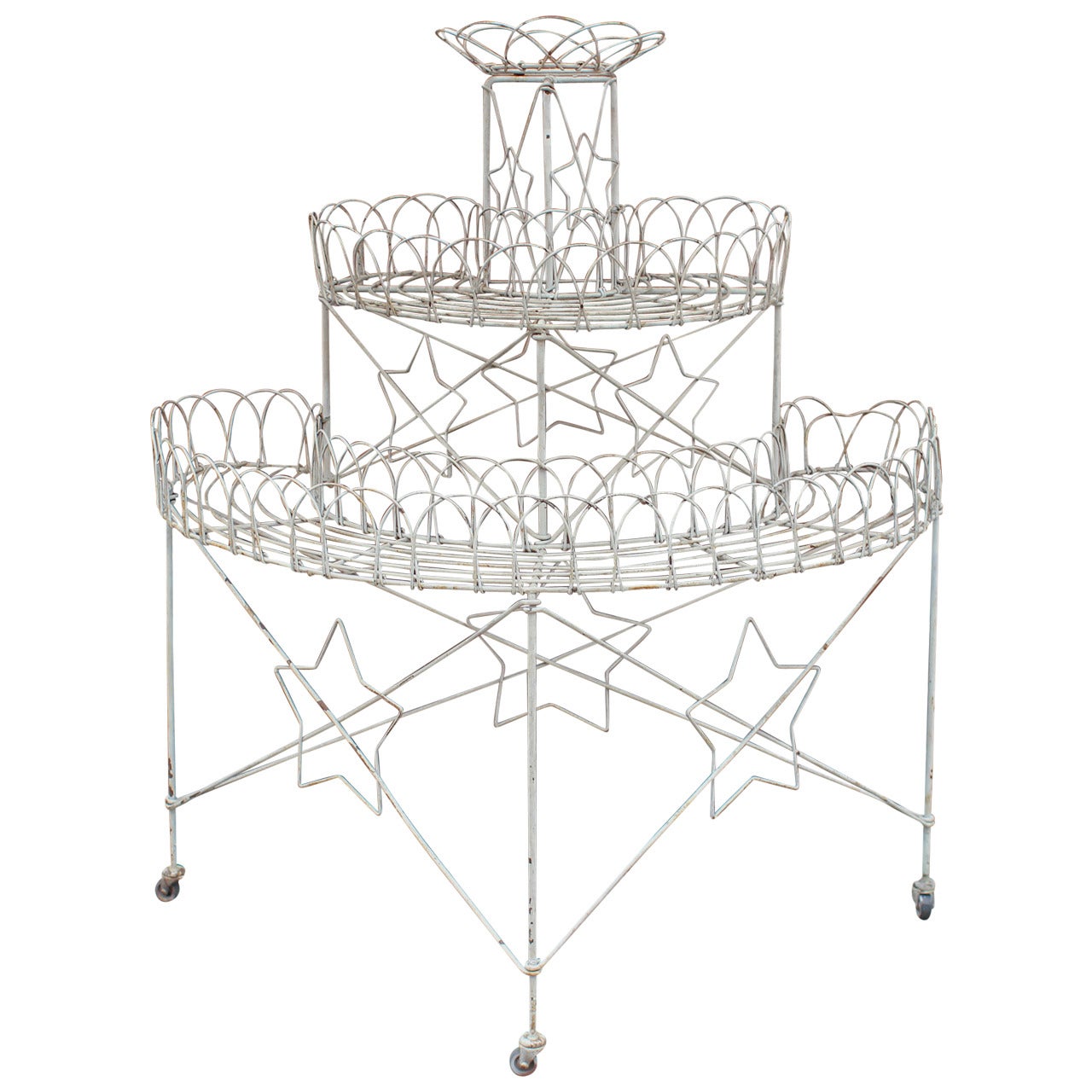 19th Century American Wire Plant Stand For Sale