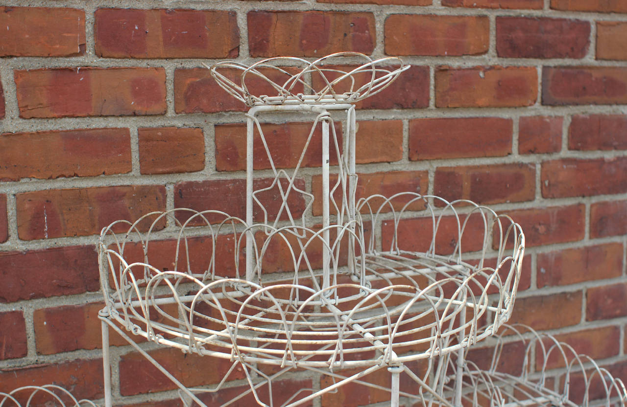Country 19th Century American Wire Plant Stand For Sale
