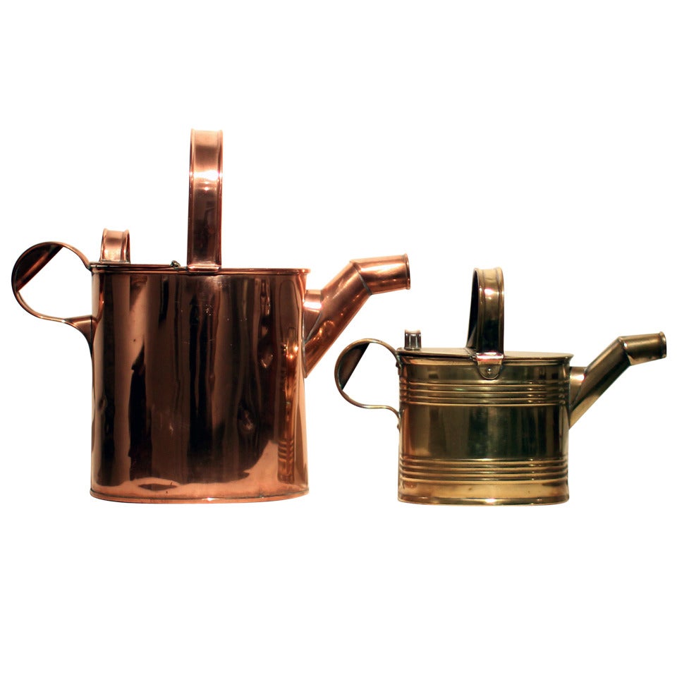 Copper and Brass Watering Cans, 19th Century