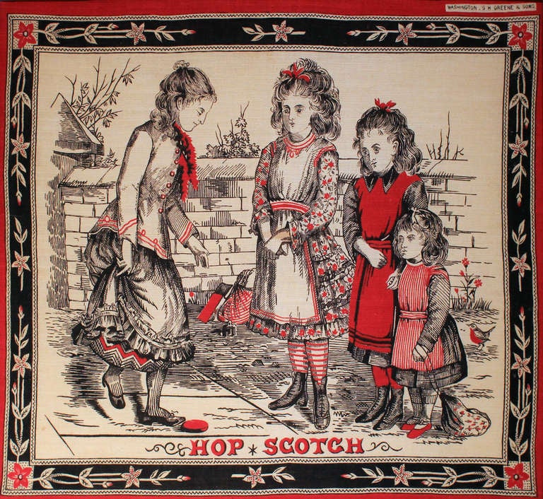 Three Printed Victorian Children's Handkerchiefs In Excellent Condition For Sale In Philadelphia, PA