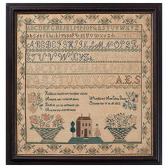 Antique Classic American Needlework Sampler, dated 1833