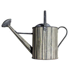 Vintage Black and White Striped Watering Can