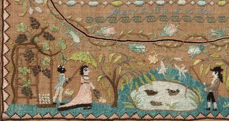 Outstanding and Important Newburyport, Mass. Sampler, dated 1801