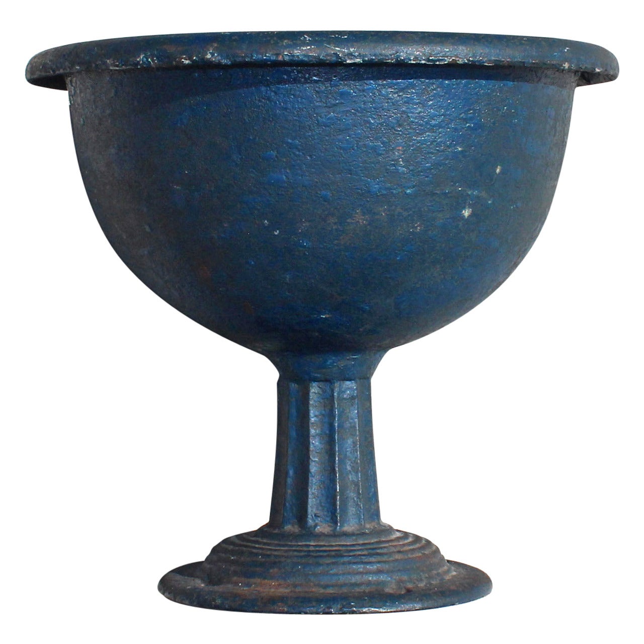 Blue Painted Cast Iron Compote, American, 19th Century