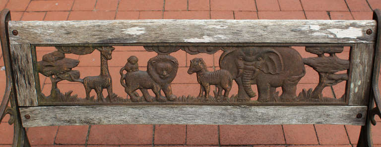 Mid-20th Century Rare Child's Bench, Animal Kingdom, American, mid 20th century