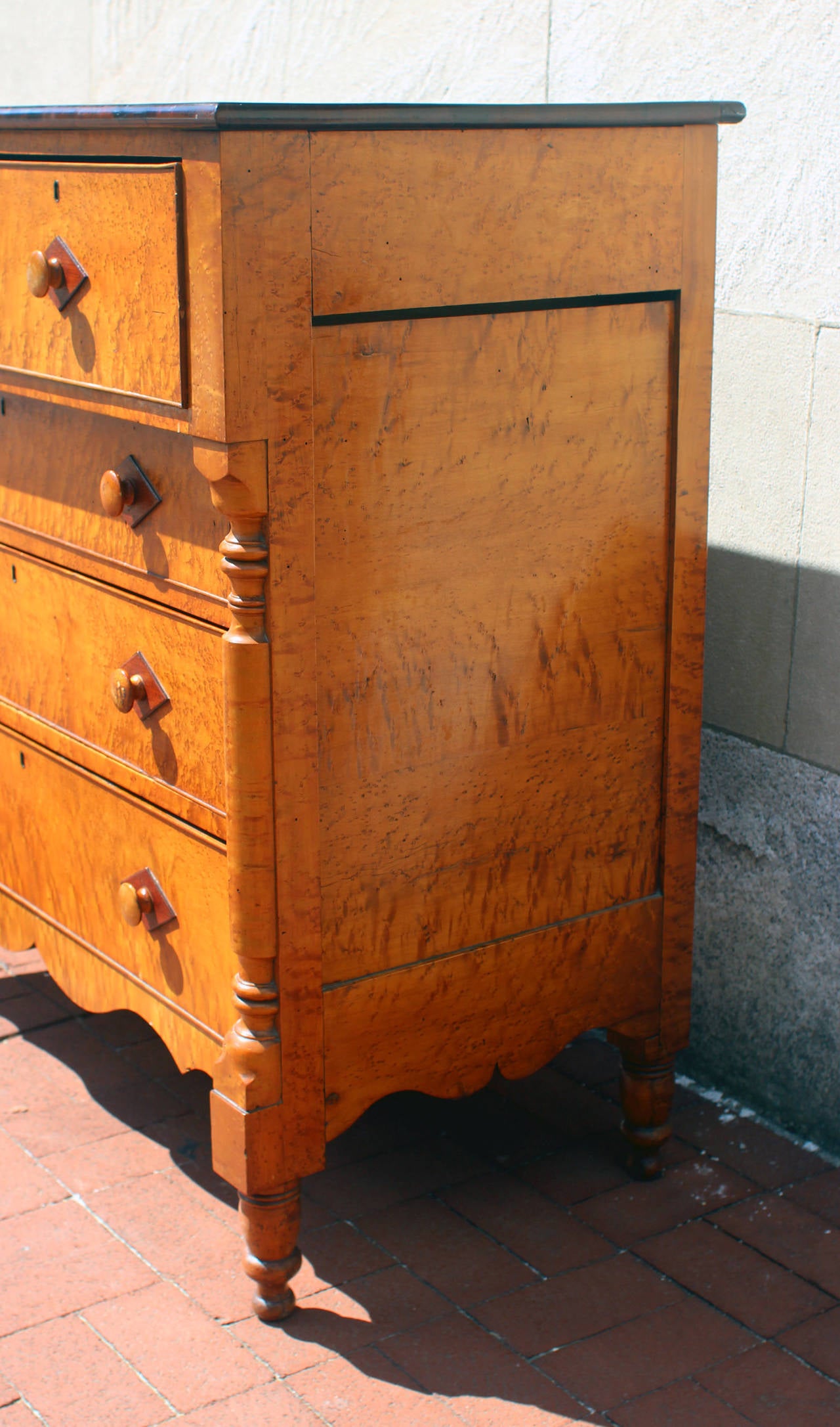 Maple Chest Figured Maple Chest, American, circa 1840 For Sale at 1stDibs