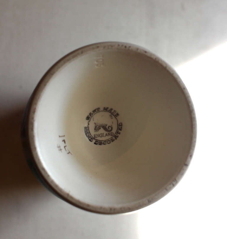 Hand-Painted 1950s Freeform Poole Pottery Vase