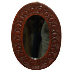 Mirror in a Fine Carved Walnut Frame