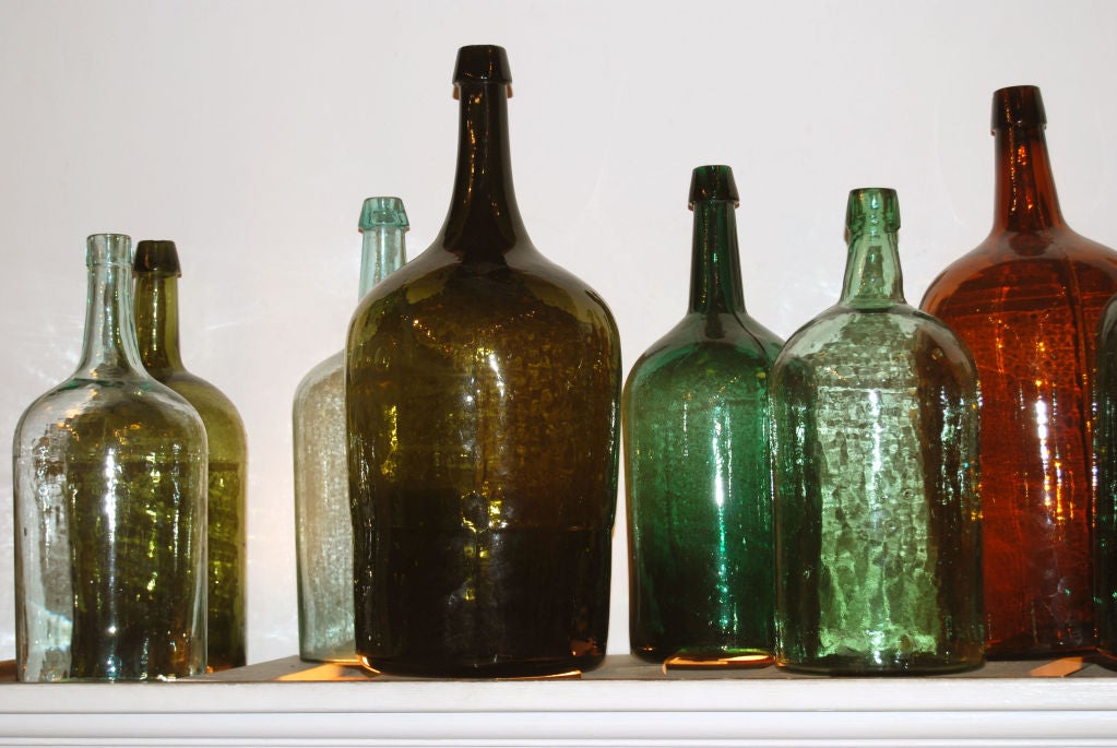 Collection of 14 Large American Glass Demijohn Bottles In Excellent Condition In Philadelphia, PA