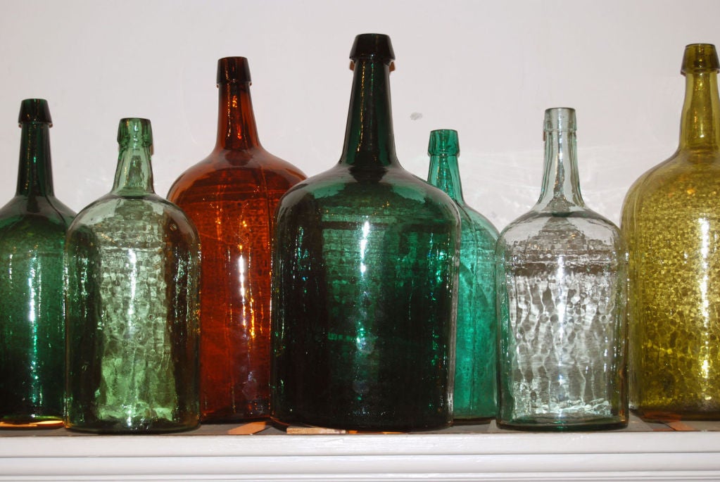 Collection of 14 Large American Glass Demijohn Bottles 2