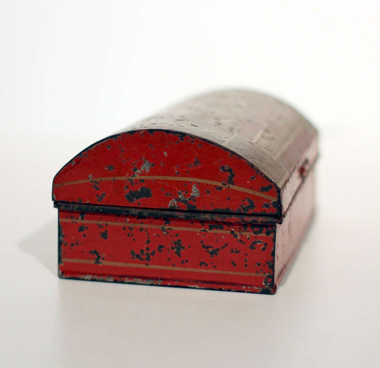 Schoolgirl's Tole Painted Workbox, England, Dated 1821 In Good Condition In Philadelphia, PA