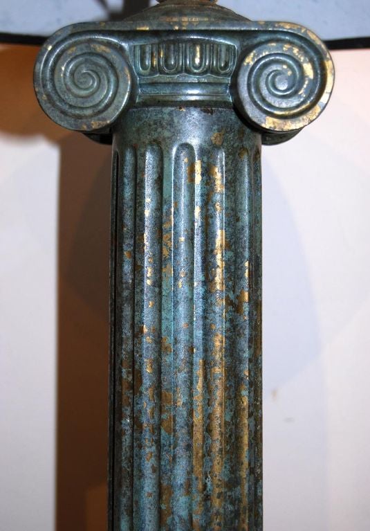 Pair of Early 20th Century Ionic Column Lamps In Excellent Condition In Philadelphia, PA