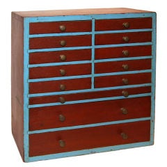 Mid 19th Century American Painted Tabletop Set of Drawers