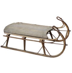 Antique Late 19th C. American Sled - Wrought Iron Swan Necks and Heads