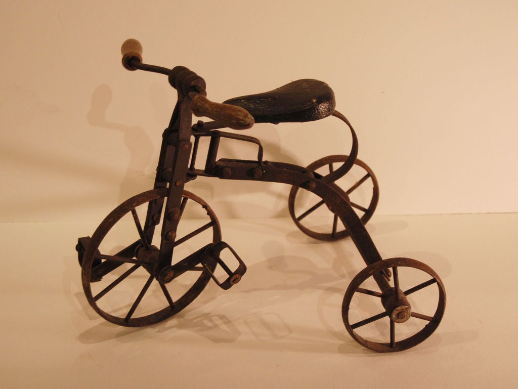 19th Century Miniature Iron Tricycle