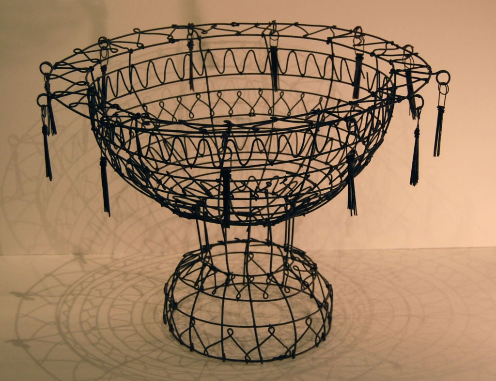 19th Century American Whimsical Wire Compote