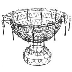 19th Century American Whimsical Wire Compote