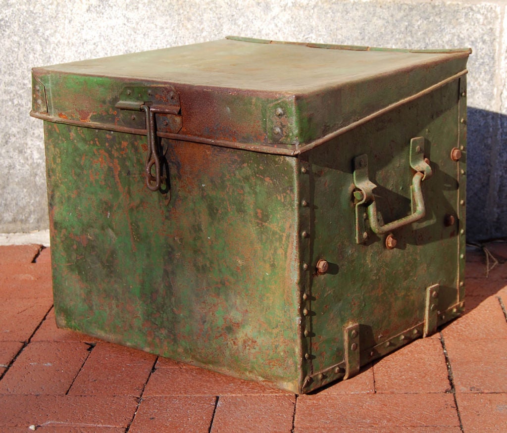 19th Century American Painted Metal Chest at 1stDibs
