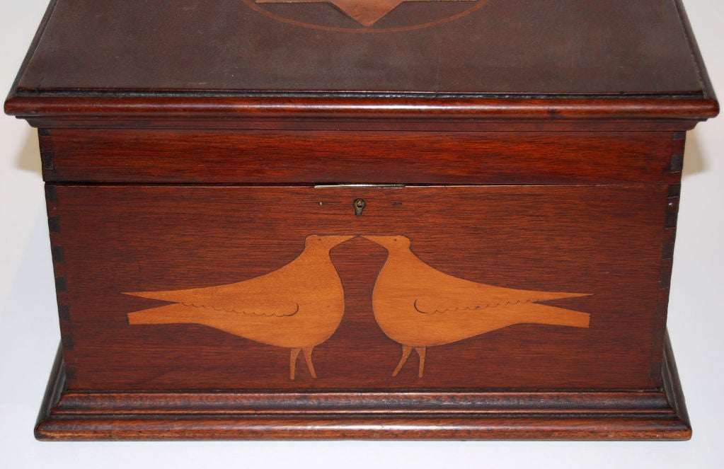 Inlaid Box: Two Birds and Stars, 19th c, American 3