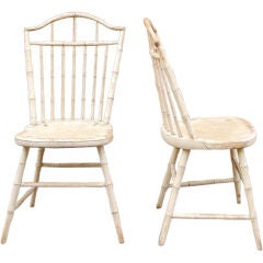 Pair Massachusetts Windsor side chairs, c. 1810, original paint