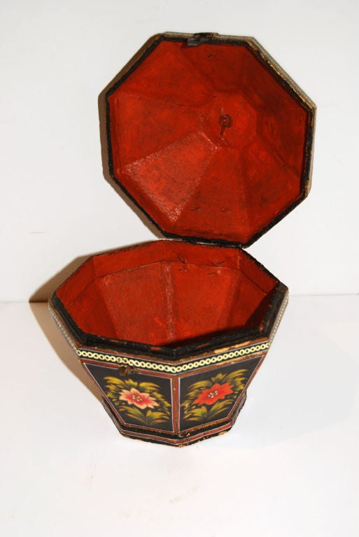 Late 19th Century Norwegian Rosemaling Folk Painted Box 1