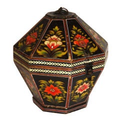 Late 19th Century Norwegian Rosemaling Folk Painted Box