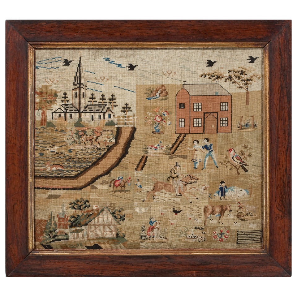 Needlework Picture from the Mid-19th Century