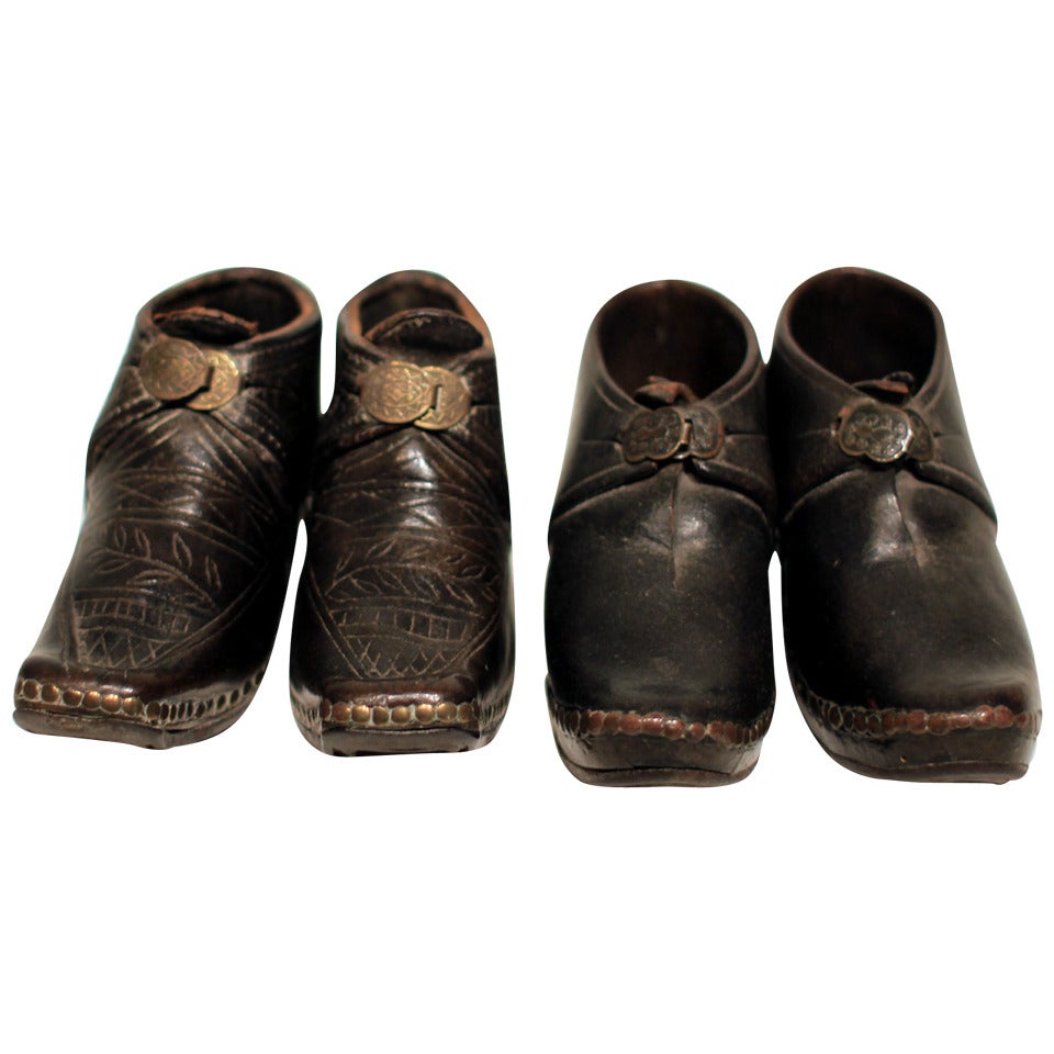 Miniature Leather Shoes For Sale