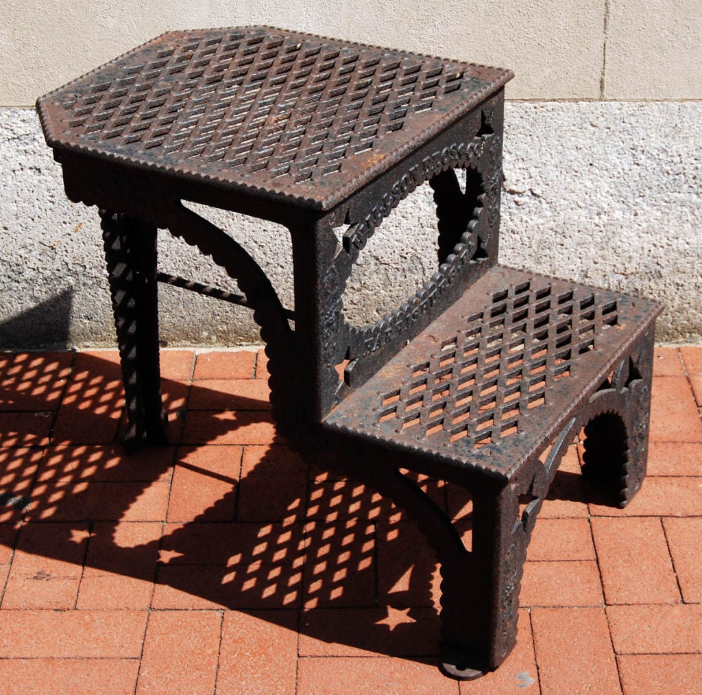 19th Century Cast Iron Steps, Rare Form