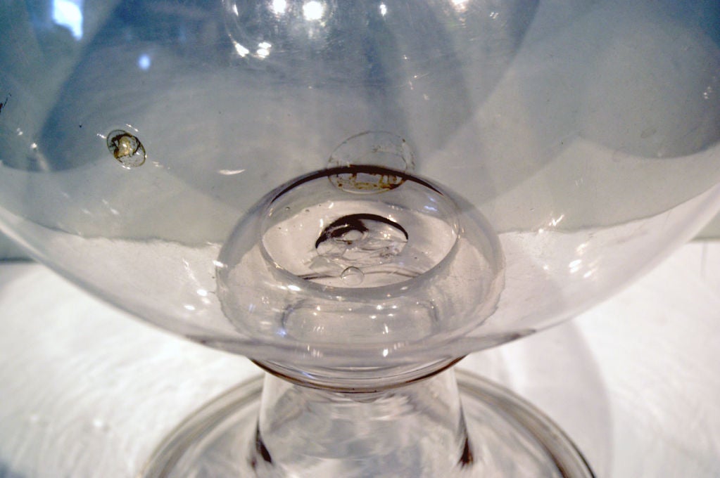 Enormous mid 19th century Blown Glass Fishbowl 1