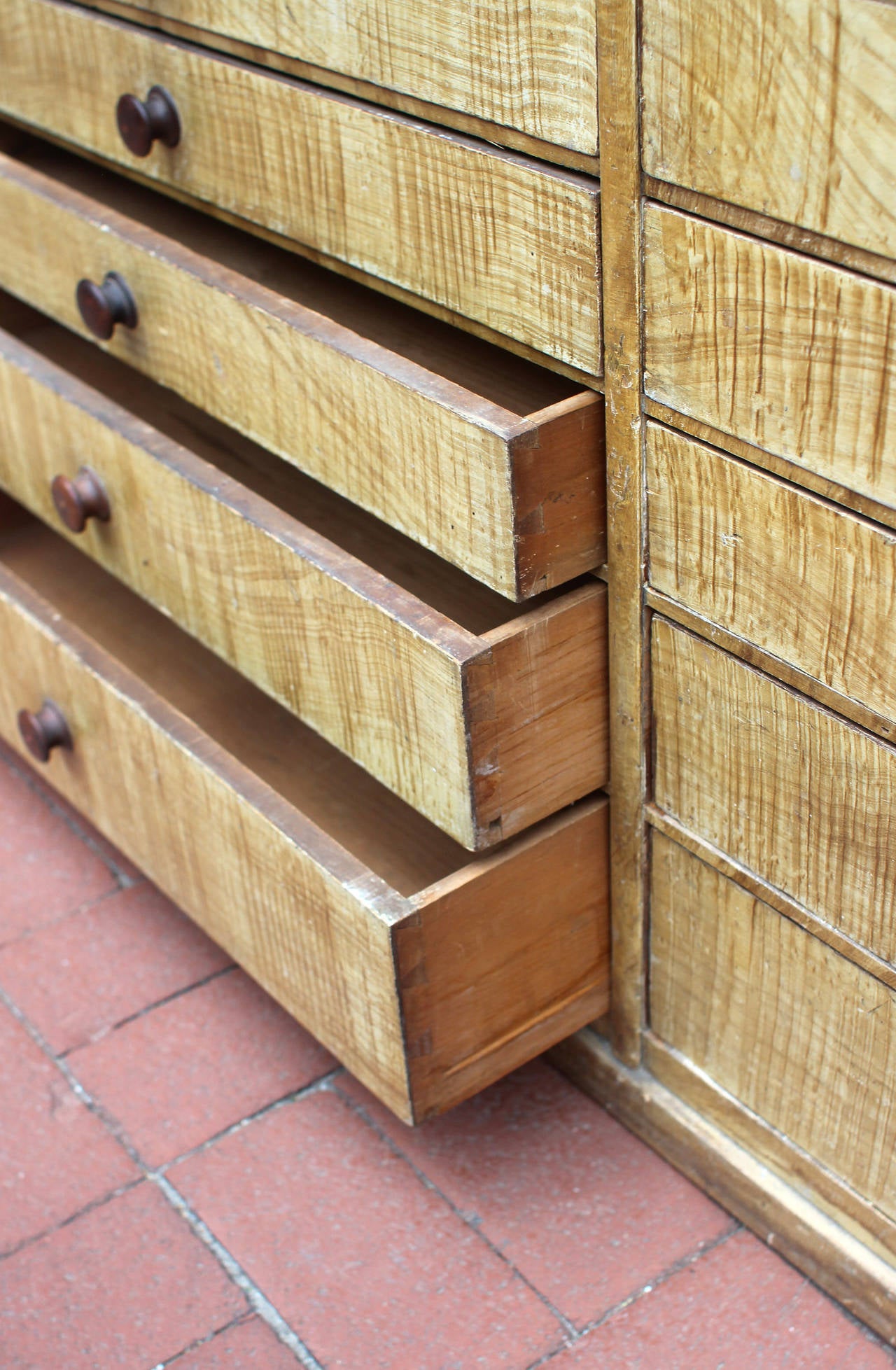 Pine Grain Painted 16-Drawer Chest, circa 1860 For Sale