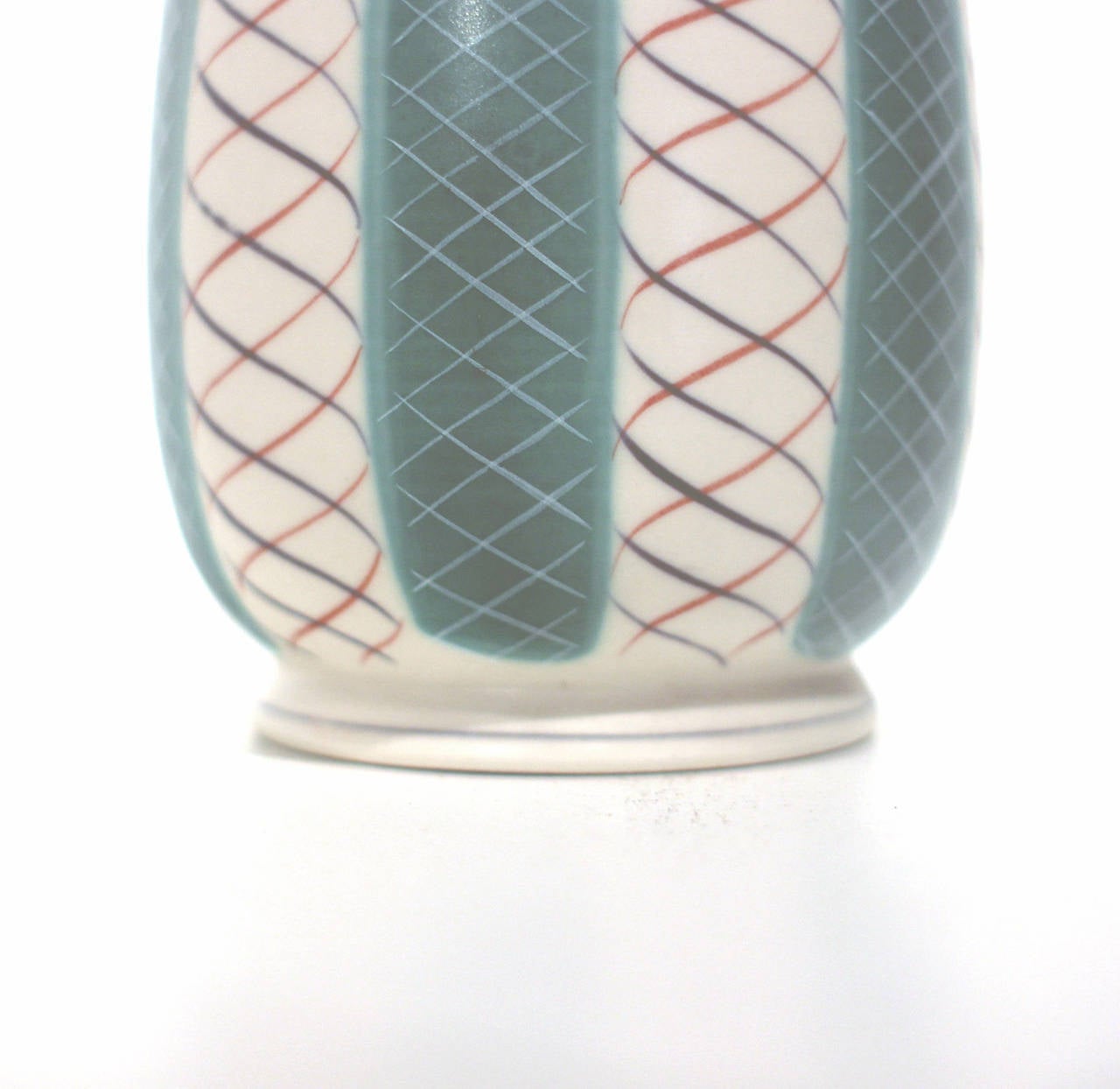 Mid-Century Modern 1950s Freeform Poole Pottery Peanut Vase