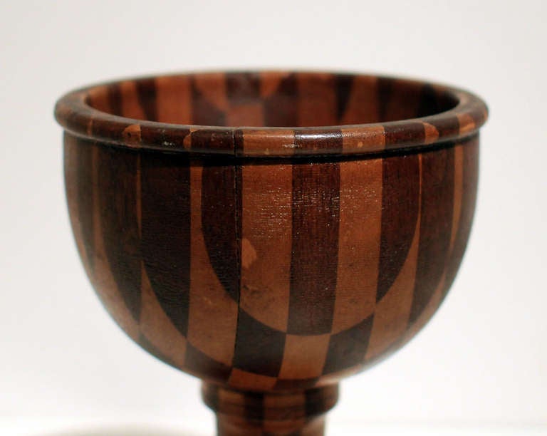 American Turned Mixed Wood Goblet, circa 1900