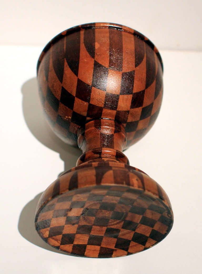 Turned Mixed Wood Goblet, circa 1900 1