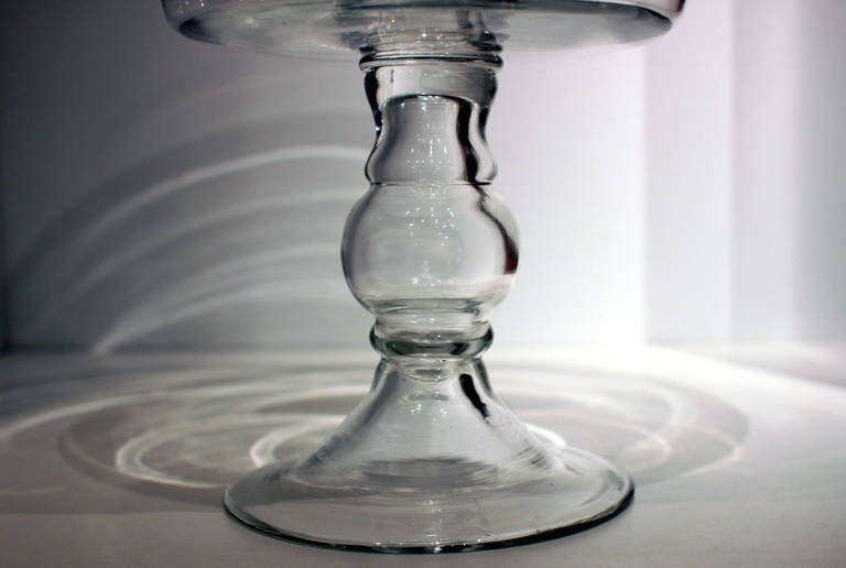 19th Century Extraordinary, Very Large Blown Glass Compote