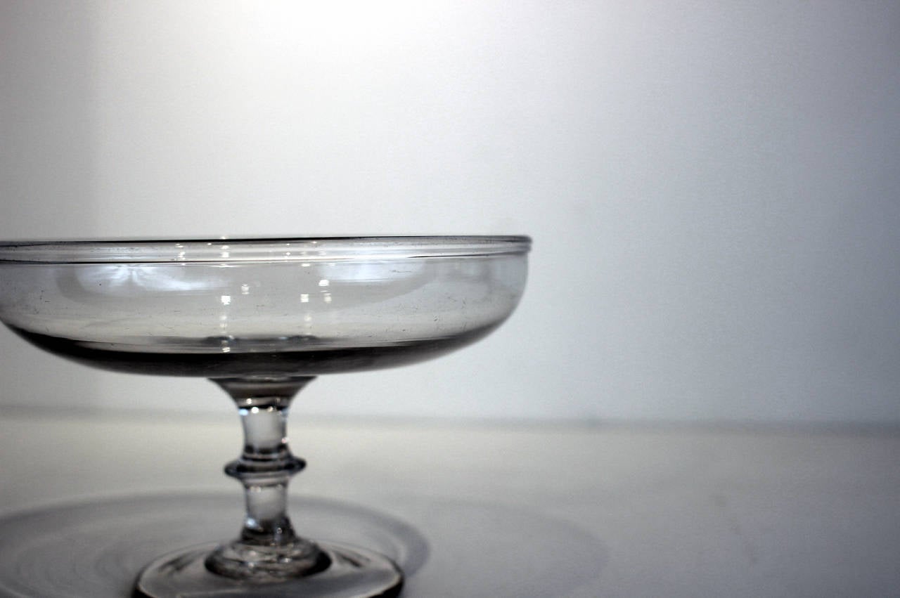 American Small Sized Blown Glass Compote For Sale