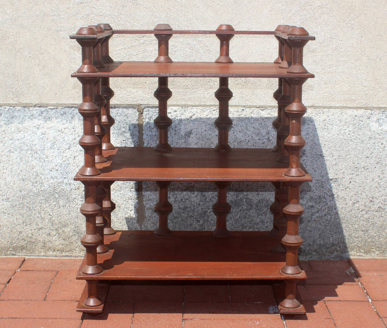 Country American Spool Shelf / Side Table, circa 1900 For Sale