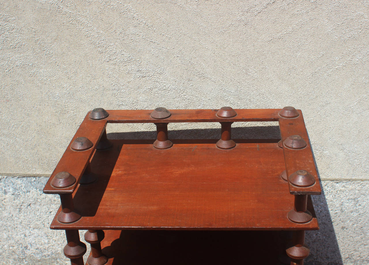 Early 20th Century American Spool Shelf / Side Table, circa 1900 For Sale
