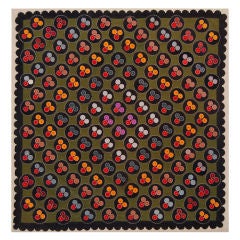 Graphic late 19th Century Penny Rug, American