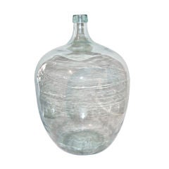 Enormous Aquamarine Blown Glass Demijohn, 19th c.